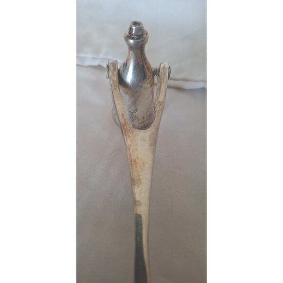 Vintage Silverplate Tilting Candle Snuffer 8.8" Pineapple Handle- As Found - Picture 5 of 7